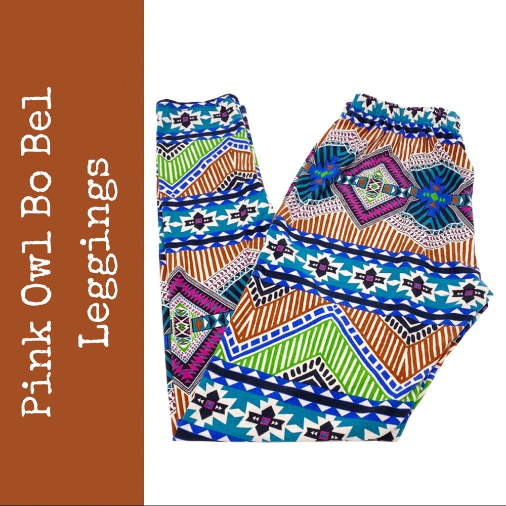 NWOT Pink Owl Bo Bel Southwest Style Leggings